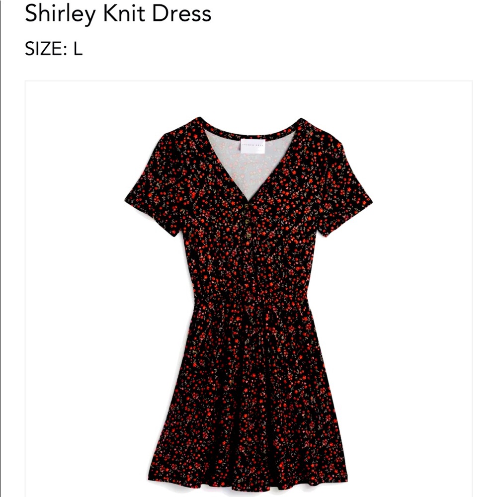 French Grey Black & Floral Dress